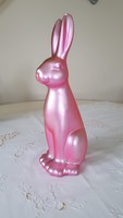Pink metallic, ceramic rabbit 31.5 Cm.