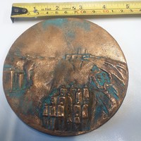 Bronze, copper double-sided plaque, coin.