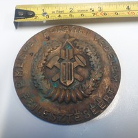 Bronze, copper one-sided plaque, coin.