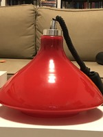 Retro olasz mennyezeti lámpa piros szinben,, Brevettato design