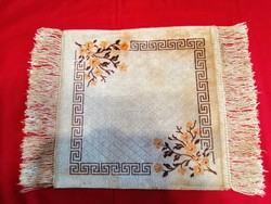Silk mokett rug, tablecloth, small size, old.