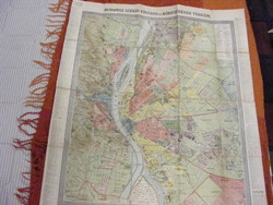 Térkép Budapest székesfőváros és környéke 1909  100X70 cm