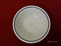 Zsolnay porcelain blue striped deep plate, diameter 18 cm. He has! Jókai.