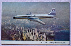 B.O.A.C. Jet-Prop Britannia 312 repülőgép   képeslap
