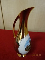 German porcelain jug with vase with handles. Gilded linen advertising outside. He has! Jókai.