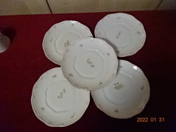 Hollóházi porcelán kistányér, antik, tollazott, átmérője 16,5 cm. Vanneki! Jókai.