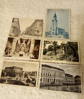 1945 előtti fotó + litográfia képeslap magyar városokról