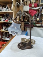 Old renovated copper table lamp