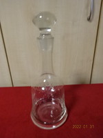 Polished glass decanter, thick bottom, bottom diameter 12 cm. He has! Jókai.