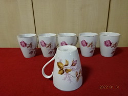 Romanian porcelain, rose patterned glass, six pieces for sale. He has! Jókai.