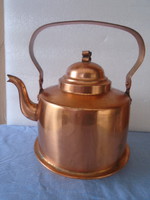 Nagy méretű réz teás kanna, teafőző 3 literes és jelzett