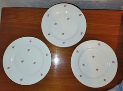 3 pcs. Plate of Czechoslovak dessert with roses pattern