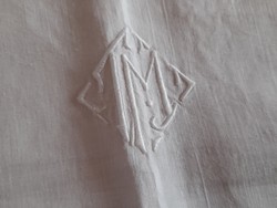 Monogrammed tm embroidered pillowcase