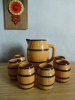 Retro, vintage ceramic wine set, barrel shaped set