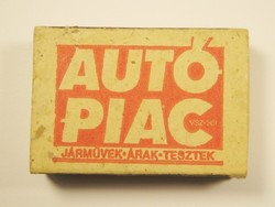 Retro reklám gyufa gyufásdoboz - AUTÓ PIAC - 1970-1980-as évekből