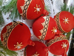 Old red velvet Christmas ball decoration