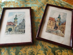 Nagyon régi különleges Sopron rajzok