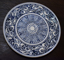 Around 1870! Z.W. Faience bowl with Pécs marked zsolnay historicizing relief ornamentation