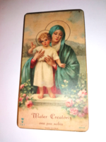 Régi  szentkép, imalap, imakönyvbe, Szűz Mária a kis Jézussal    87.