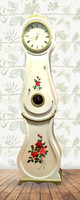 Hollóházi Mora clocks - Romantic weight-driven hand-painted standing clock