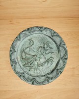 Domború sárkány mintás kerámia falitányér 24 cm