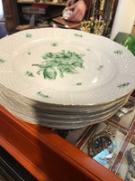 Herendi porcelán tányérok, 6 db, hibátlan, 18 cm-es darabok.