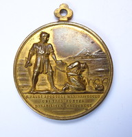 Beheading of the Apostle Paul / Roman Triple Fountain, antique religious medal.