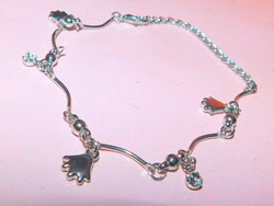 Pendant crystal silver luster bracelet - up to an ankle chain