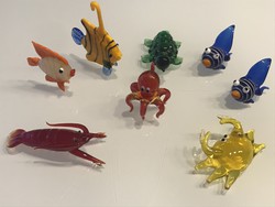 Mini üveg tengeri állatok, kézműves darab valamennyi