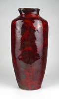 1H448 old retro brown colored glazed large ceramic vase 30 cm