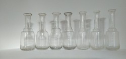 Antik 7 darab  porciós üveg palack, 1 dl koronás hitelesités minden darabon