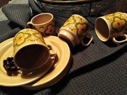 Sand color - ceramic coffee set / 4 pcs