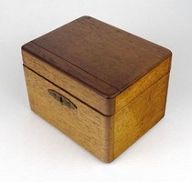 1H696 antique small wooden box 10.5 X 12 x 15 cm