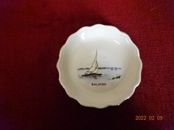 Aquincum porcelain centerpiece, diameter 9 cm. View of Lake Balaton. He has! Jókai.