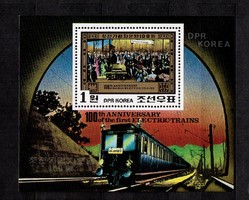 1980.DPR Korea,Elektomos vonat,Blokk