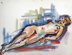 Chovan Lóránt festőművész (1913-2007) Hanyattfekvő akt