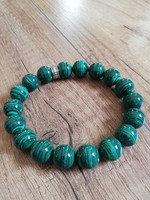 Valódi malachit és eredeti TS, azaz Thomas Sabo ásvány karkötő