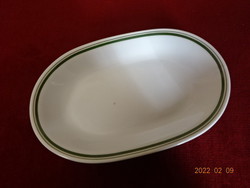 Lowland porcelain, green striped oval plate. He has! Jókai.