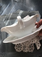 Decorative snow-white sauce bowl with bottom