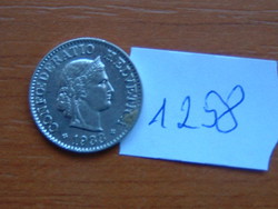 Switzerland 5 rappen 1933 / b mintmark (bern), nickel # 1258