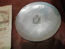 Jelzett alumínium dísztányér, címeres tányér, Liechtenstein