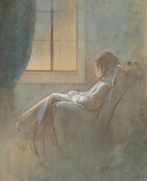 László Mednyánszky - old lady in front of the window - reprint