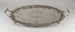 1F258 old beautiful large silver tray pure silver weight 1860g