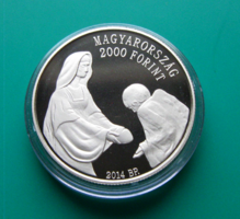 2014 - Magyar Máltai Szeretetszolgálat  2000 Ft PP - színesfém emlékérme - kapszulában
