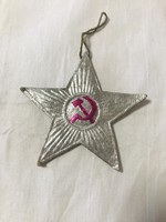Régi retro szovjet karácsonyfadísz ,karton ,szovjet propaganda csillag sarló-kalapács