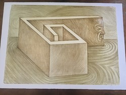 SZURCSIK JÓZSEF (1959-): Csapda II. 1997. 14/15. 70 x100 cm!!!