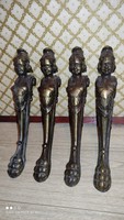 Antik empír  empire réz ötvözet bronz nő alakos asztal bútor láb négy darab egyben