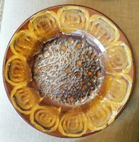 Retro craft bowl, plate, 26 cm, marked hp