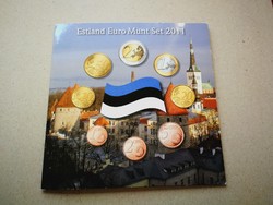 Észtország Euro forgalmi készlet 9 db-os 2011 UNC emlékérmével