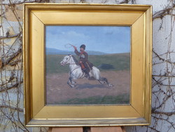 Julius Morvay ( 1869,Bécs - ?, Berlin): Vágtató kozák lovas